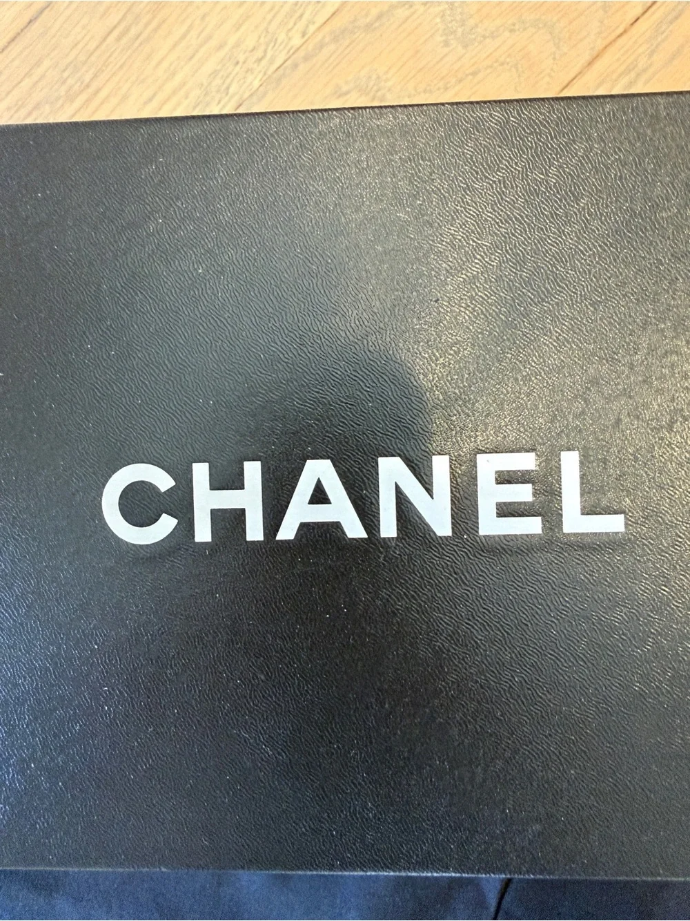 CHANEL Black Leather Camellia Pumps 37.5 Round Toe Low Heel Classic Shoe